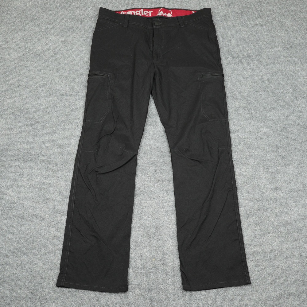 Wrangler Jeans Men 38x30 Black Cargo Outdoor Utility Hiking Lightweight